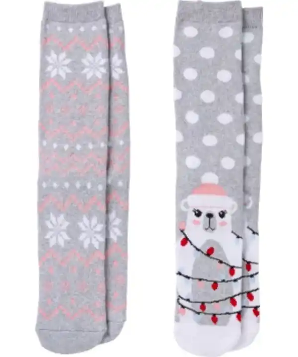 Bild 1 von Frottee-Socken Weihnachten 2er-Pack, Ergee, grau melange