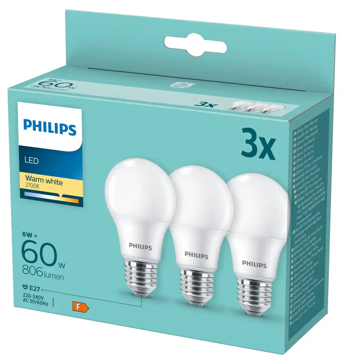 Bild 1 von PHILIPS LED-Birnen E27 8 W, 3-St.-Packg.