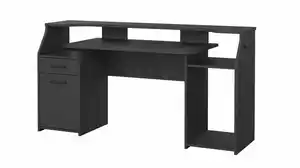 Computerschreibtisch schwarz matt 171 cm - FUNCTION PLUS