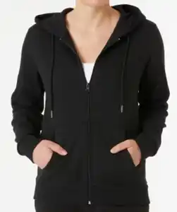 Legere Sweatjacke Janina, Kapuze, schwarz