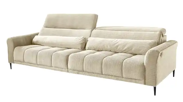 Bild 1 von Big Sofa Cord beige - 280 cm - Nosagunterfederung - LOGAN