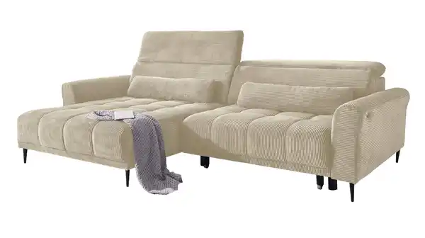 Bild 1 von Ecksofa Cord beige 277 x 179 cm - LOGAN