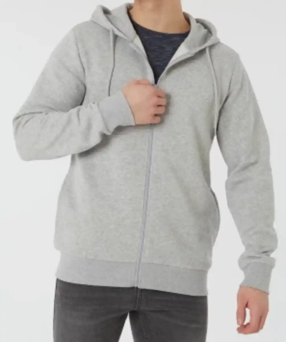 Bild 1 von Sweatjacke in Melange X-Mail, Kapuze, grau melange