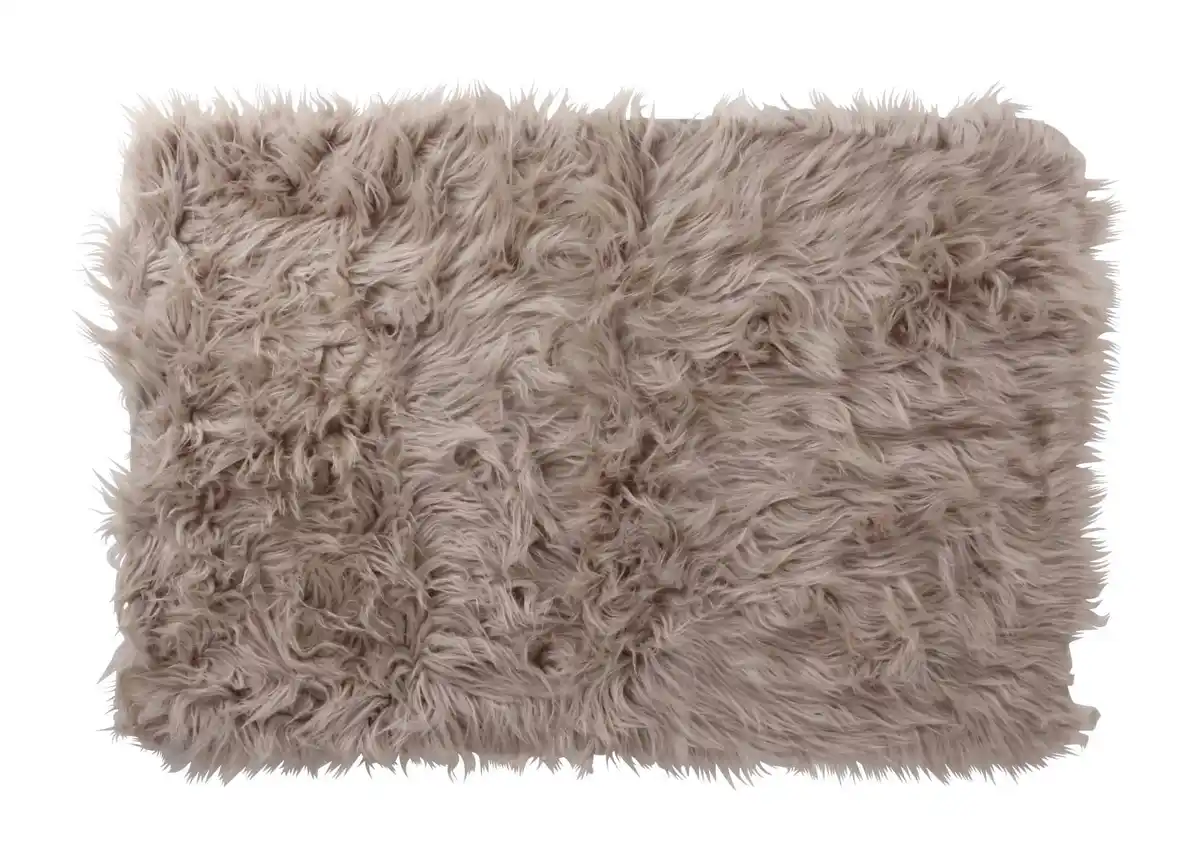 Bild 1 von Kunstfellteppich 90x60cm Taupe