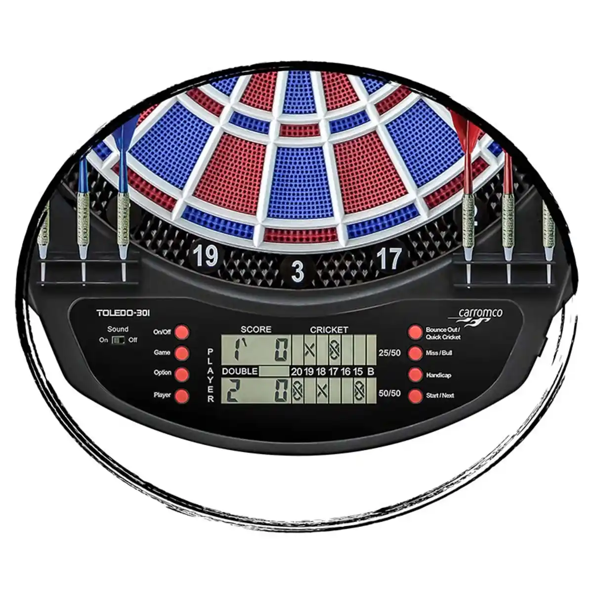 Bild 3 von ELEKTRONIK DARTBOARD TOLEDO-301, MIT ADAPTER, 2-LOCH ABSTAND