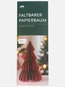 Papiertannenbaum faltbar, 25cm hoch Rot