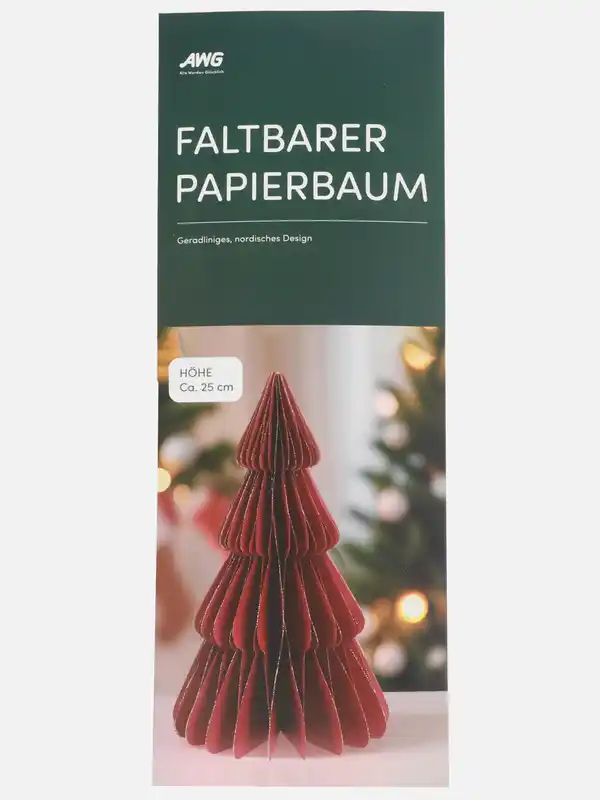 Bild 1 von Papiertannenbaum faltbar, 25cm hoch Rot