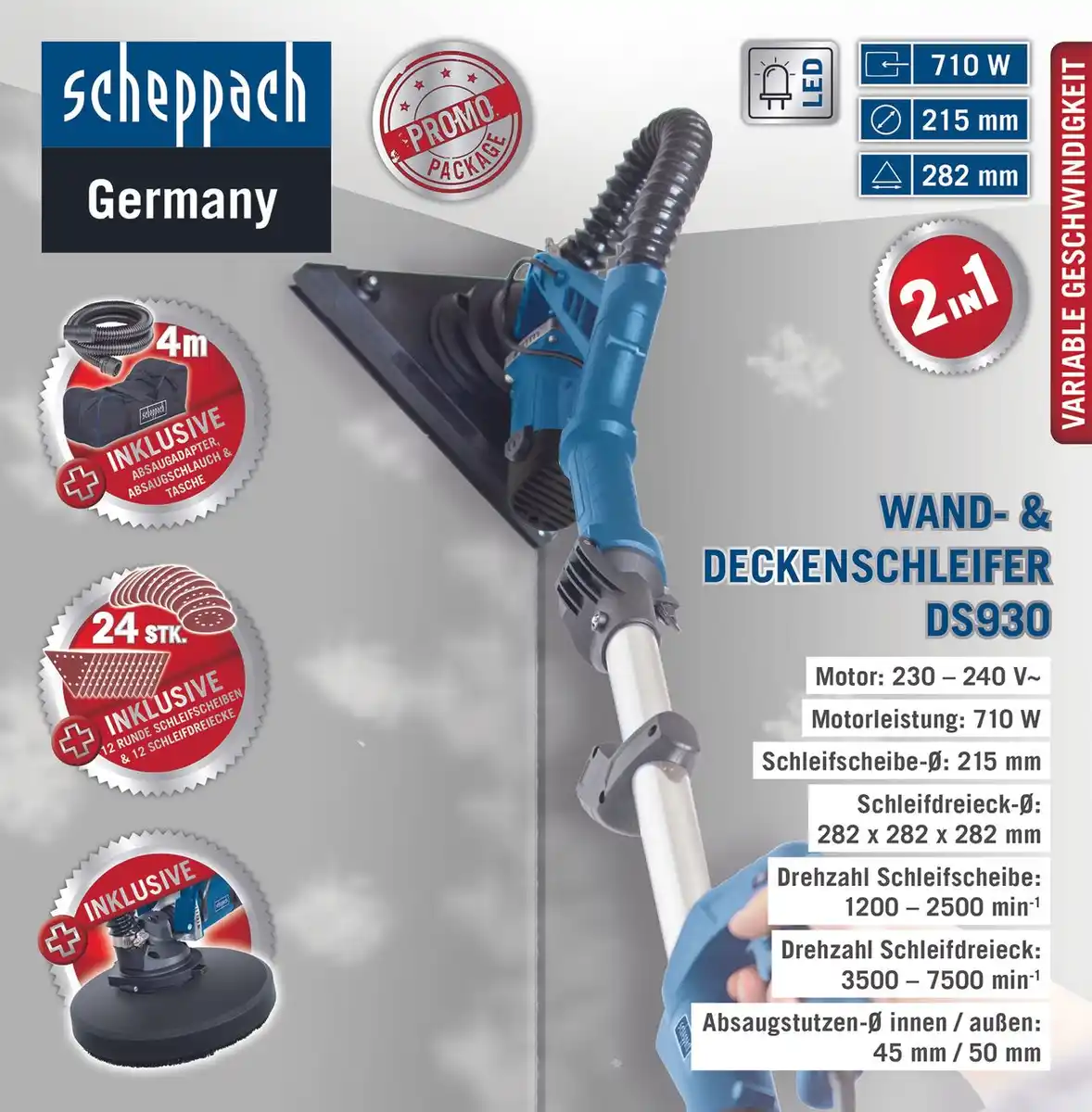 Bild 1 von 2in1 Wand- und Deckenschleifer DS930