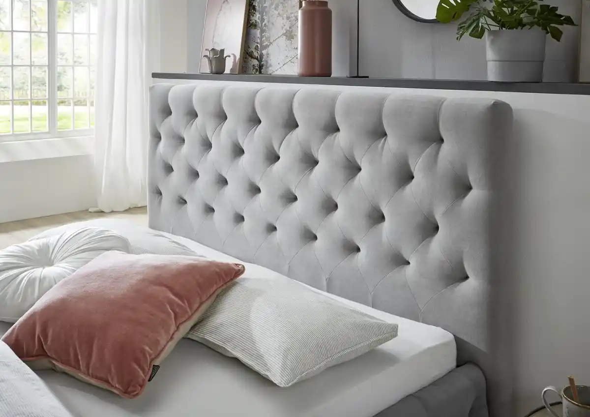 Bild 3 von Polsterbett Chester LF180x200 cm, mit Höhenverst. für LR, ohne LR u. Matratze, Stoff grau