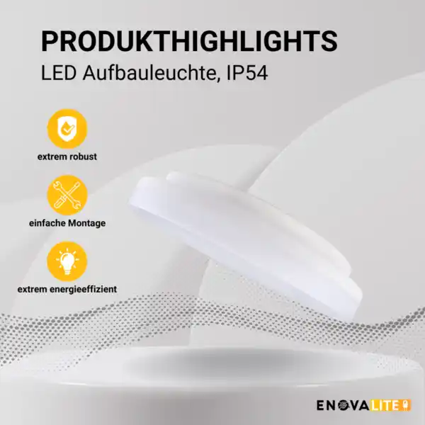 Bild 3 von ENOVALITE LED Aufbauleuchte, 18W, 1880 lm, 4000K, ø220x50mm, IP54