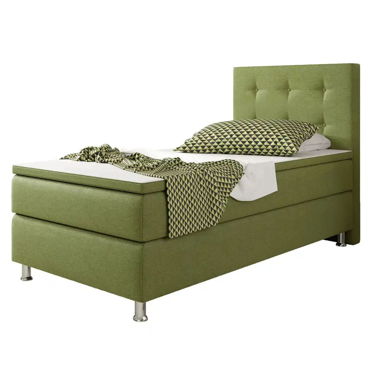 Bild 1 von Boxspringbett Köln 90x200 Webstoff Grün