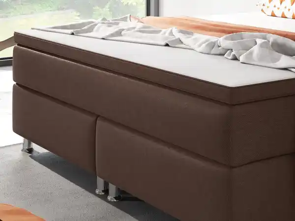 Bild 4 von Boxspringbett Berlin 180x200 cm Webstoff Braun