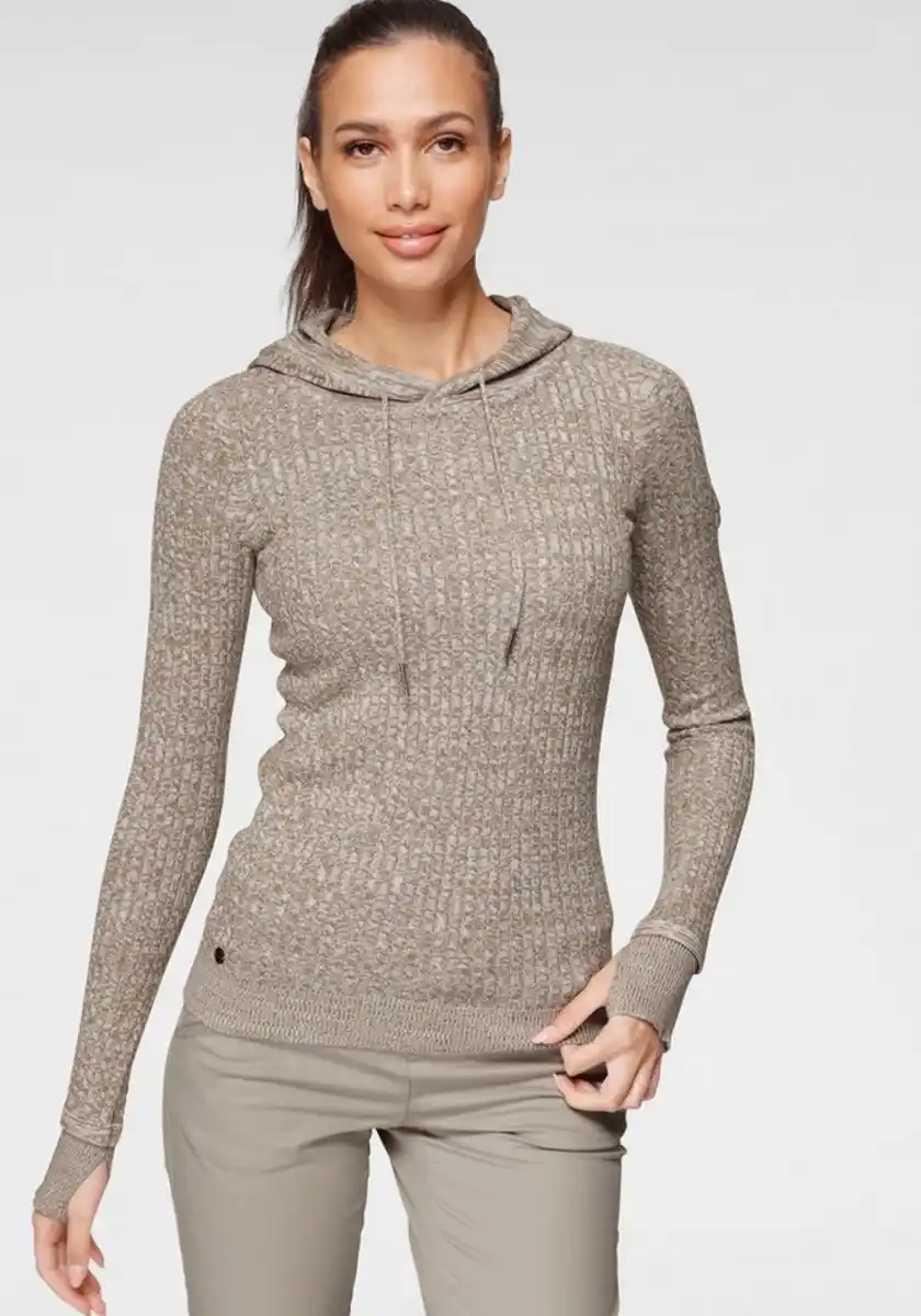 Bild 1 von KangaROOS Kapuzenpullover im feinen Zopf-Strick-Design