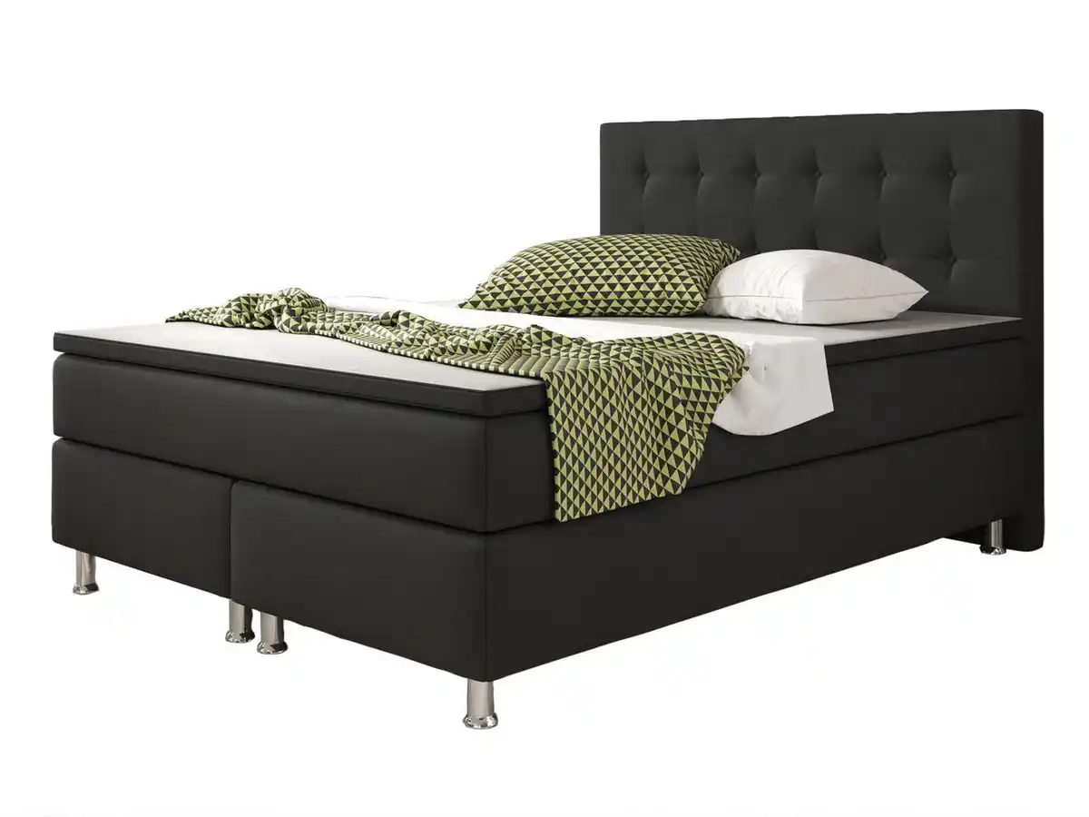 Bild 1 von Boxspringbett Köln 140x200 Webstoff Schwarz