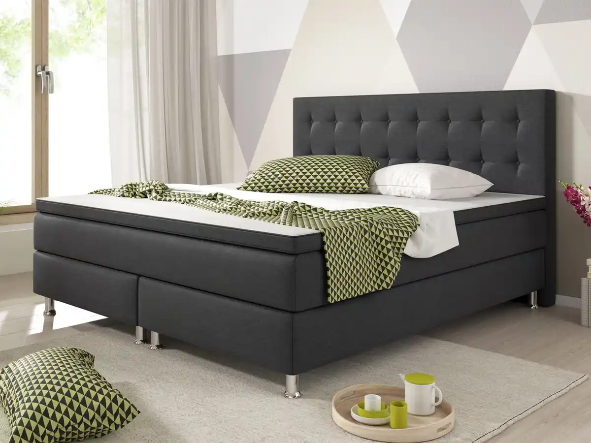 Bild 2 von Boxspringbett Köln 180x200 Webstoff Anthrazit