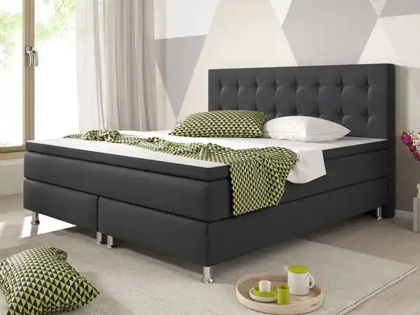 Bild 2 von Boxspringbett Köln 180x200 Webstoff Anthrazit