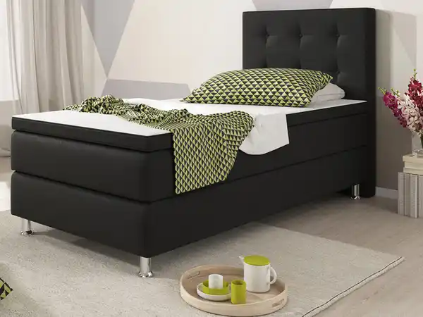 Bild 2 von Boxspringbett Köln 90x200 Webstoff Schwarz