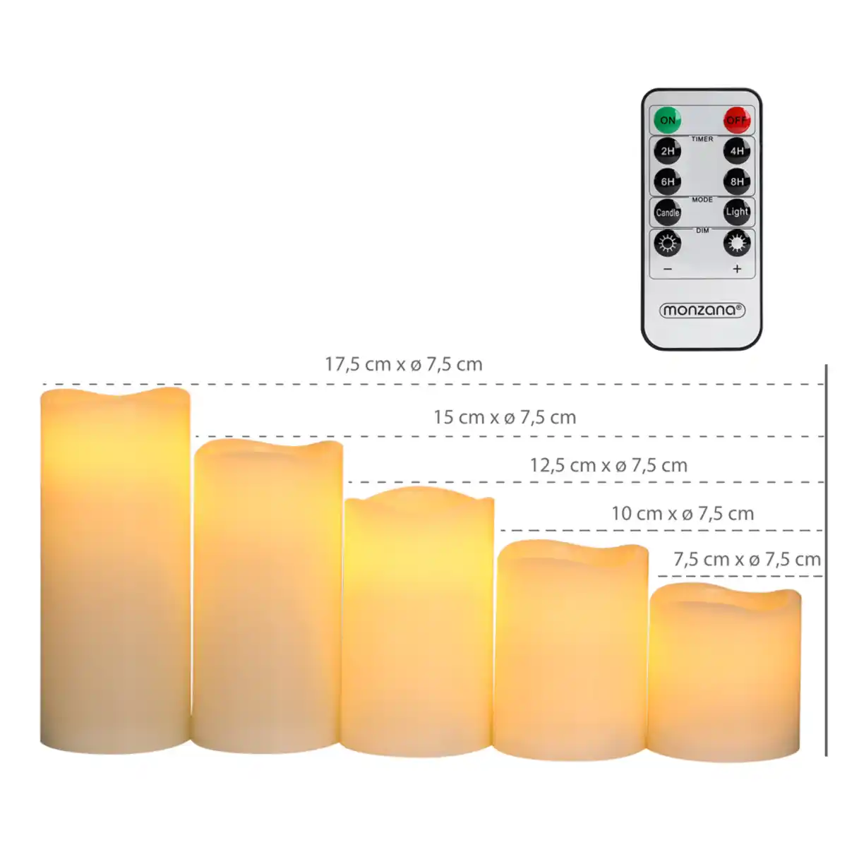 Bild 4 von Deuba LED Kerzen 5tlg mit Fernbedienung