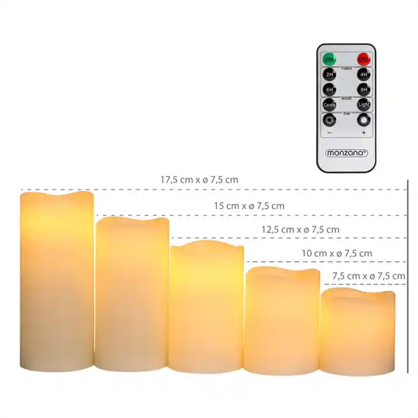 Bild 4 von Deuba LED Kerzen 5tlg mit Fernbedienung
