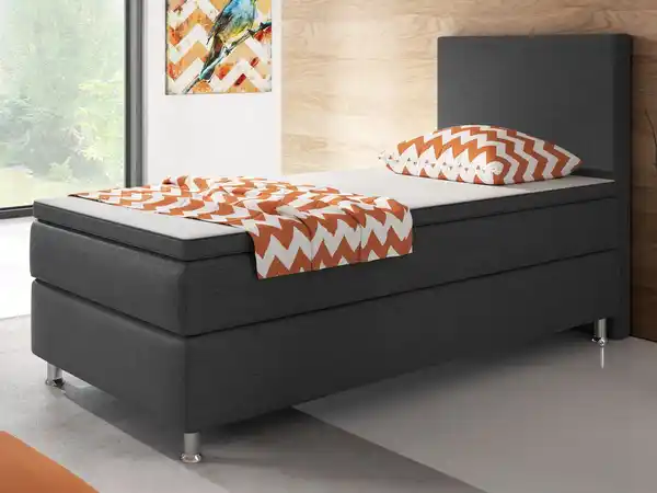 Bild 2 von Boxspringbett Berlin 90x200 cm Webstoff Antrazit