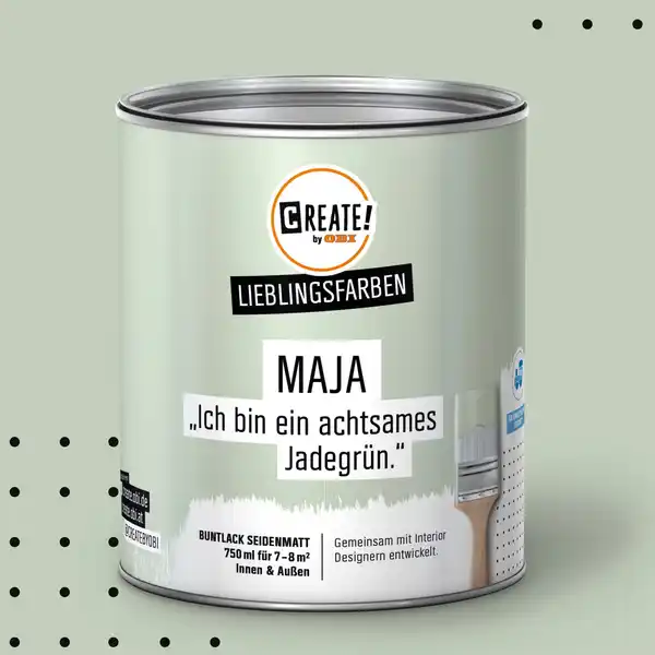 Bild 1 von CREATE! by OBI Lieblingsfarben Buntlack Maja Jadegrün seidenmatt 750ml