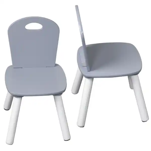 Bild 4 von Kindertisch mit 2 Stühlen, grau - 3er Set