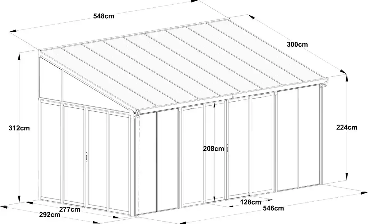 Bild 3 von Wintergarten, ca. 300 x 548 x 312 cm - Anthrazit