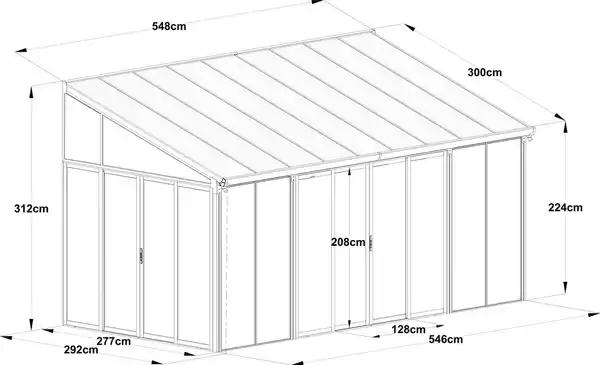 Bild 3 von Wintergarten, ca. 300 x 548 x 312 cm - Anthrazit
