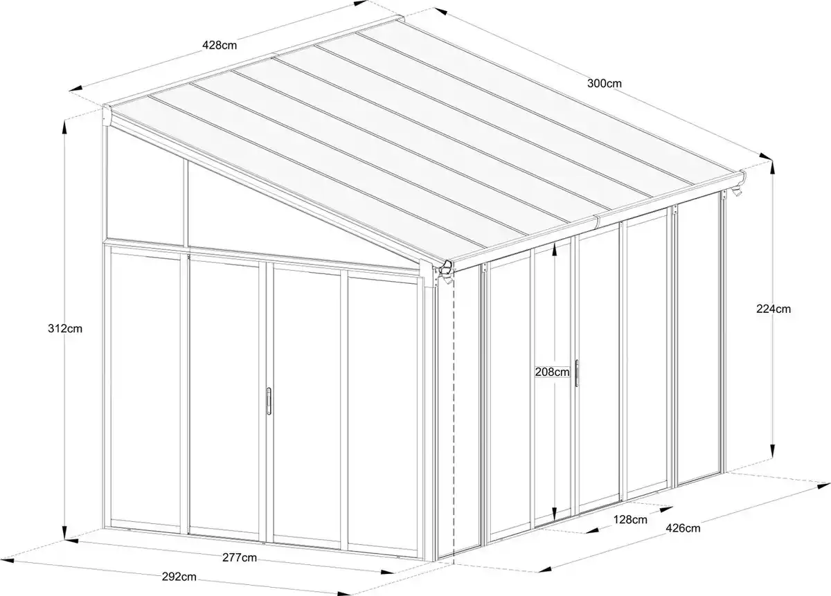 Bild 3 von Wintergarten, ca. 292 x 428 x 312 cm - Anthrazit