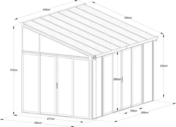 Bild 3 von Wintergarten, ca. 292 x 428 x 312 cm - Anthrazit