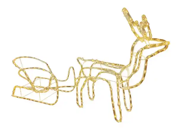 Bild 2 von LED Rentier mit Schlitten 9W 528lm 264 LEDs 11m Lichtschlauch warmweiß 2400K