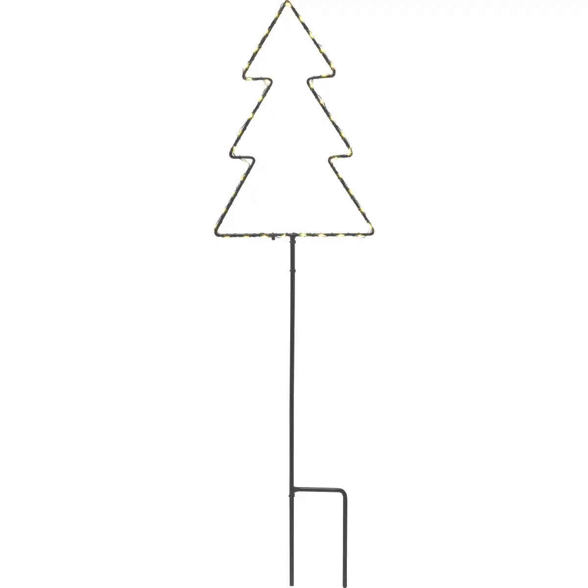 Bild 2 von Deko-Gartenstecker Stern Tanne 2-fach sortiert Warmweiß 60 cm x 20 cm