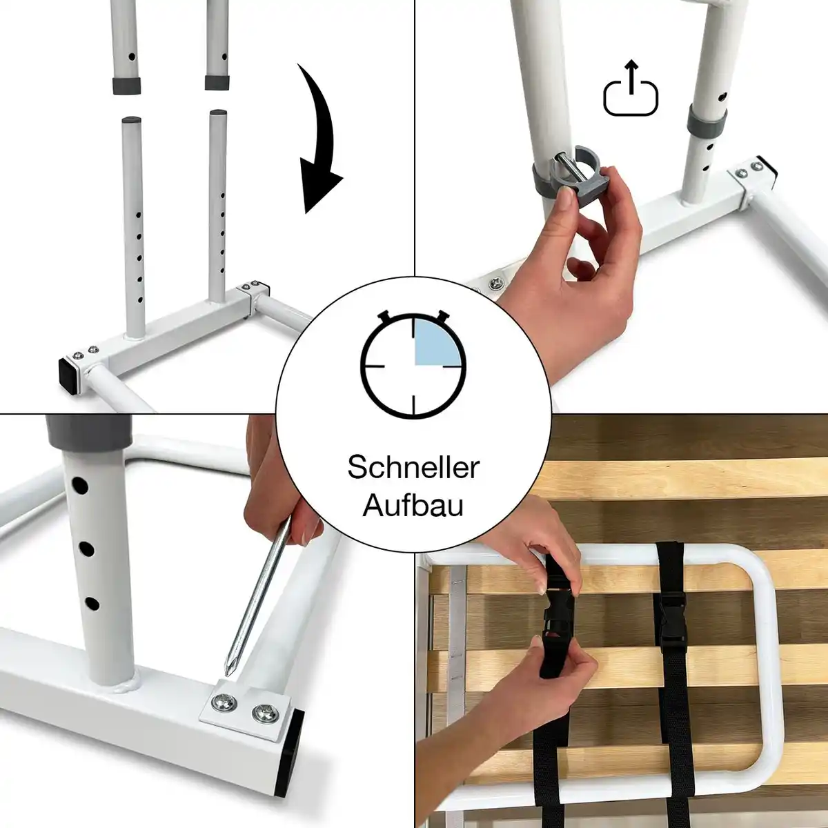 Bild 3 von Bett Aufstehhilfe Bettgriff - Für mehr Unabhängigkeit und Komfort, Höhenverstellbarer Haltegriff für