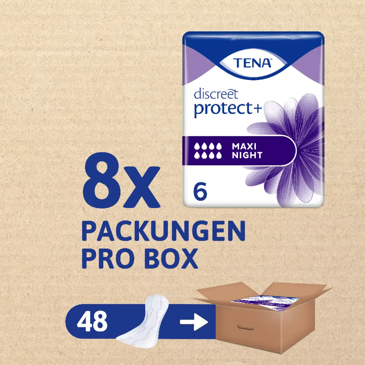 Bild 1 von TENA Protect+ Maxi Night Einlage 48 Stk.