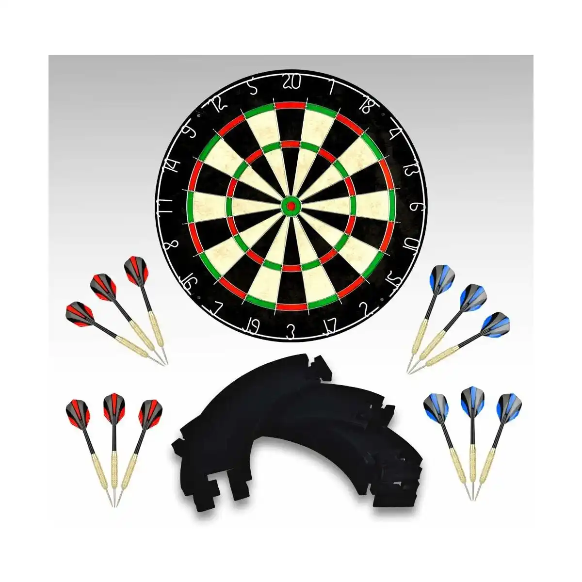 Bild 2 von Sisal/Borsten-Dartscheibe mit Stapelfreiem Bullseye, 18 g Stahlspitzen-Dartset