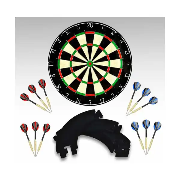 Bild 2 von Sisal/Borsten-Dartscheibe mit Stapelfreiem Bullseye, 18 g Stahlspitzen-Dartset
