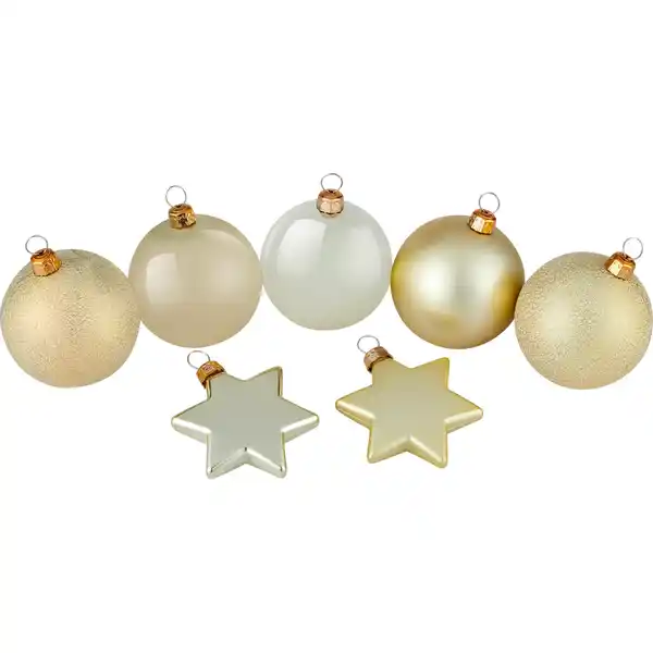 Bild 1 von Weihnachtskugel-Set Sterne 50-teilig Gold