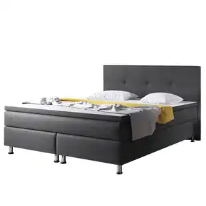 Boxspringbett Dallas 180x200 Webstoff Anthrazit