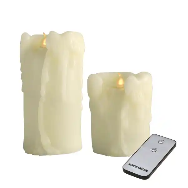 Bild 3 von X4-LIFE LED Echtwachskerzen mit Wachstropfen 2er Set inkl. Fernbedienung