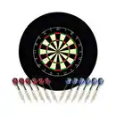 Bild 1 von Sisal/Borsten-Dartscheibe mit Stapelfreiem Bullseye, 18 g Stahlspitzen-Dartset