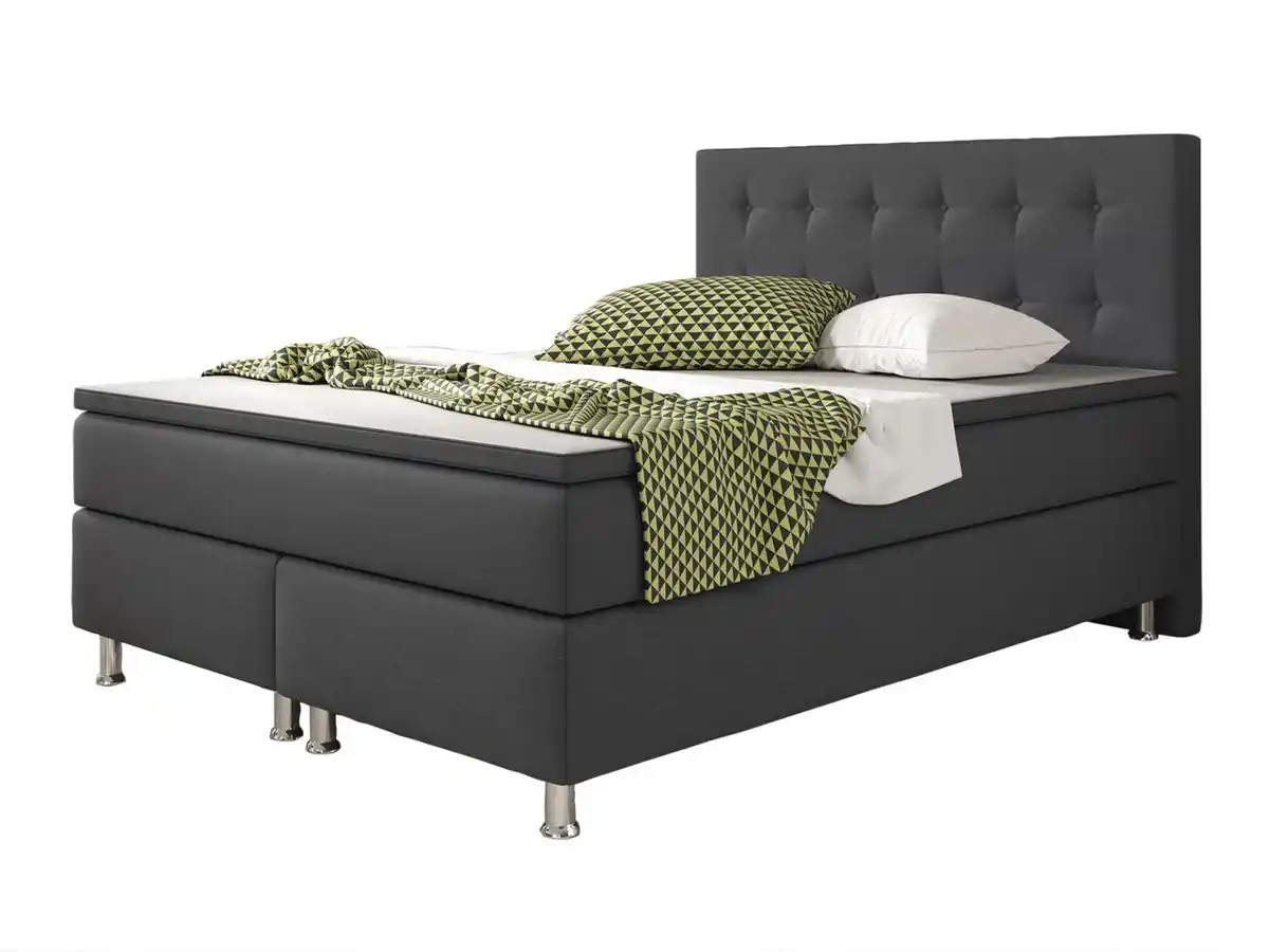 Bild 1 von Boxspringbett Köln 140x200 Webstoff Anthrazit