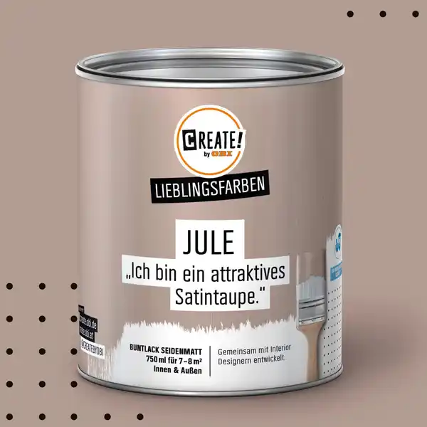 Bild 1 von CREATE! by OBI Lieblingsfarben Buntlack Jule Satintaupe seidenmatt 750ml