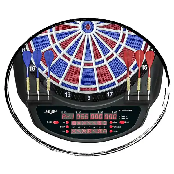 Bild 2 von ELEKTRONIK DARTBOARD STRIKER-601, MIT ADAPTER, 2-LOCH ABSTAND