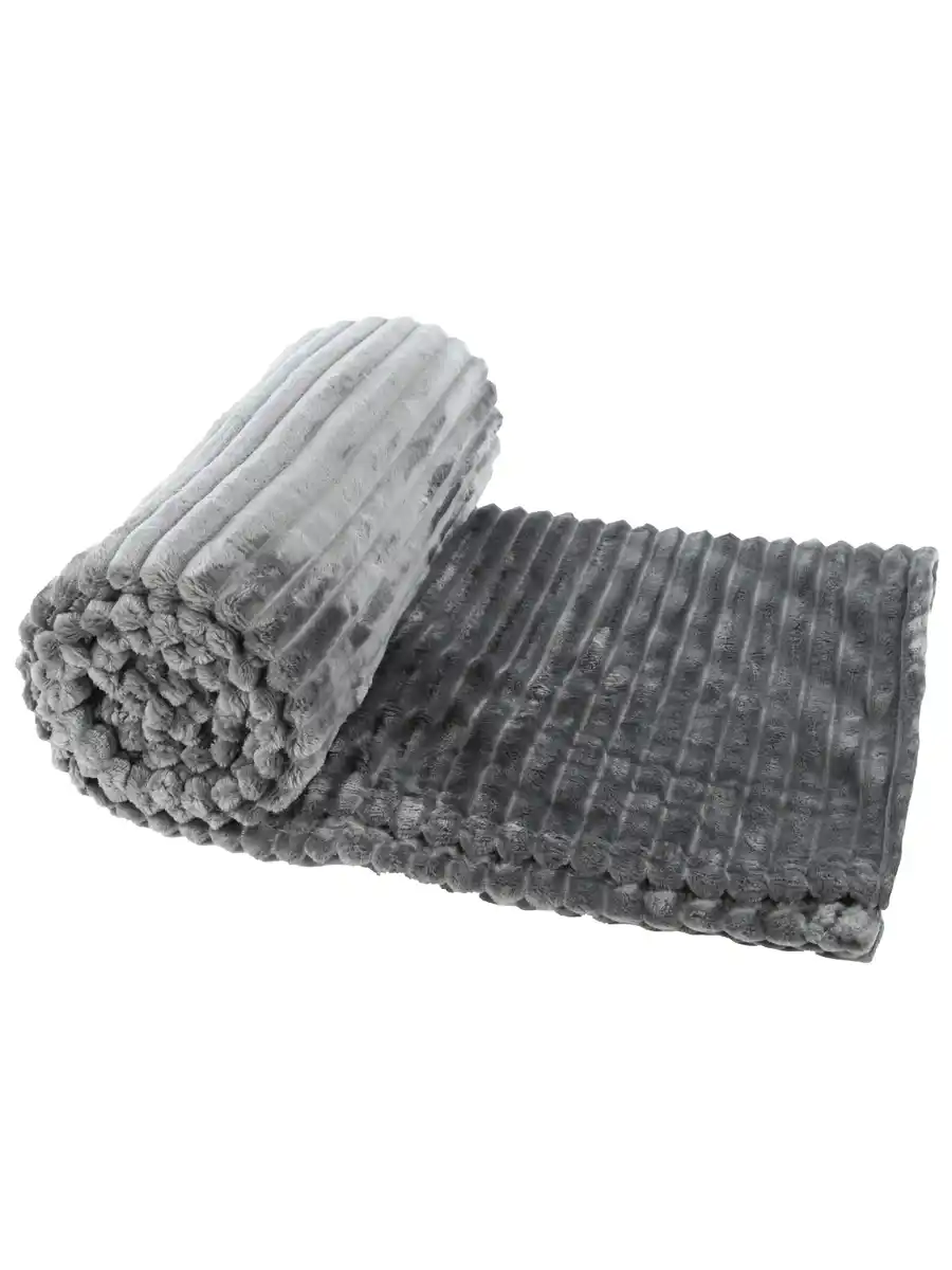 Bild 2 von Decke in Rippoptik 150x200cm Grau