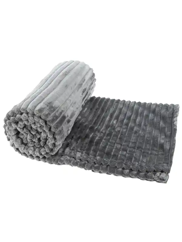 Bild 2 von Decke in Rippoptik 150x200cm Grau