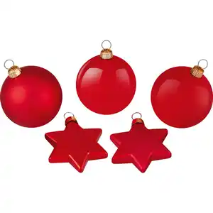 Weihnachtskugel-Set Sterne 50-teilig Rot