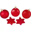 Bild 1 von Weihnachtskugel-Set Sterne 50-teilig Rot