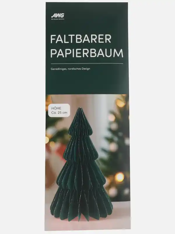 Bild 1 von Papiertannenbaum faltbar, 25cm hoch Grün