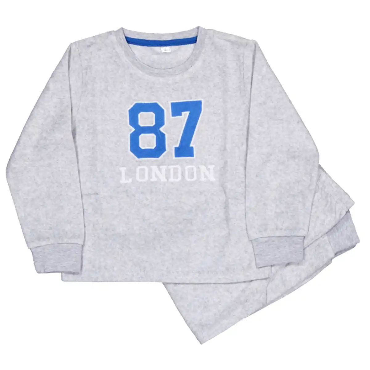 Bild 1 von Flanell Jungenpyjama Lange Ärmel, Grau, 122/128