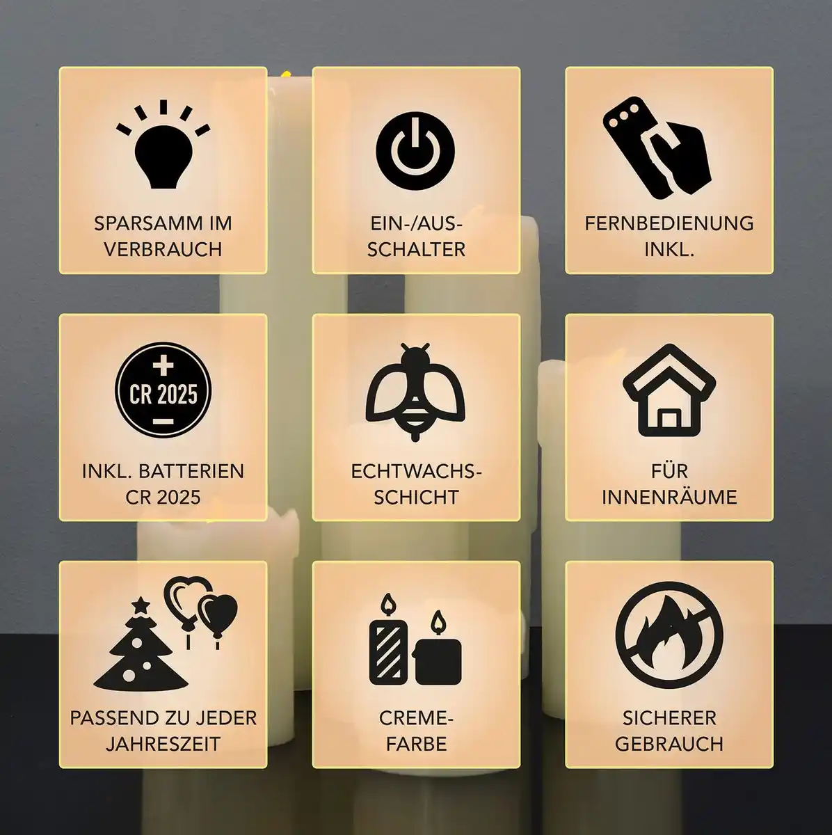 Bild 2 von X4-LIFE LED Echtwachskerzen mit Wachstropfen 6er Set inkl. Fernbedienung